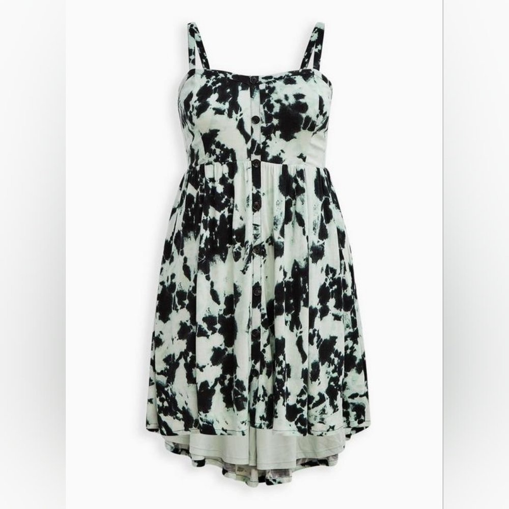 Torrid Sweetheart Hi-Low Skater Dress - Textured Stretch Rayon Tie Dye